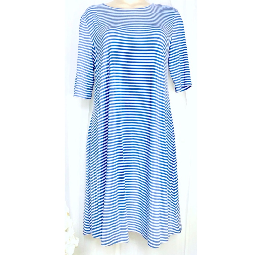 Blue & White Striped T-shirt dress